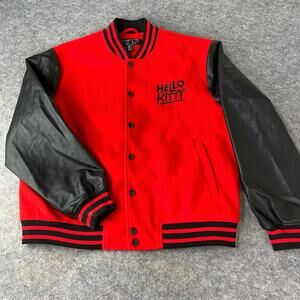 Hello Kitty & Friends X Forever 21 Unisex Red/Black/White Varsity Jacket Size XL